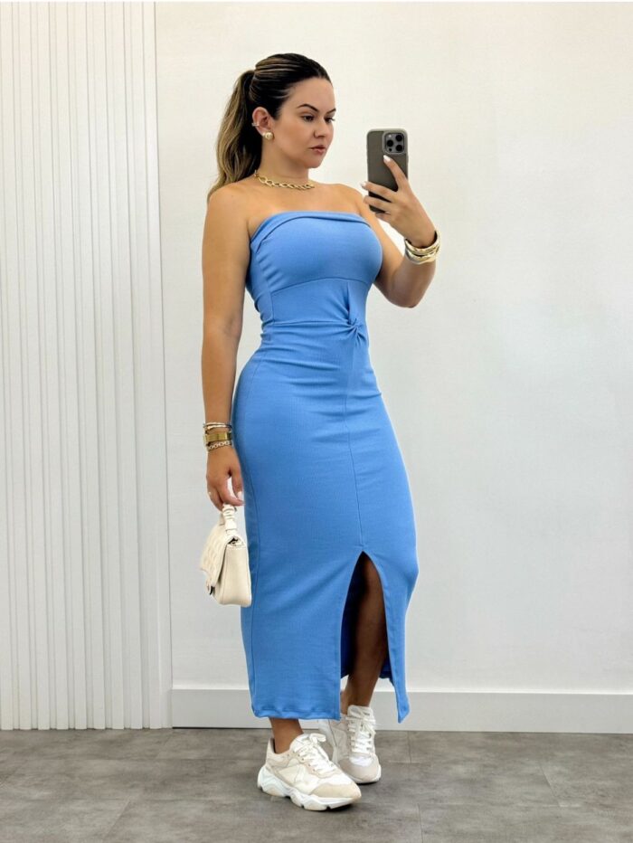 Vestido Tomara que caia Azul